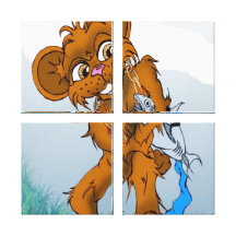 GT Grizzly Bear Stretched Canvas Prints