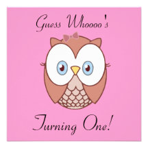 Guess Whoooo's , Turning One? Invites