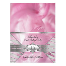 Guest Name Cards Pink Sweet 16 Post Card