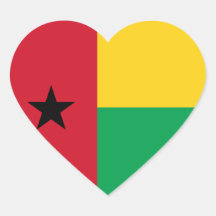 Guinea-Bissau Flag Heart Sticker