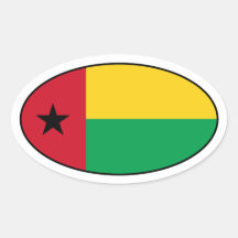 Guinea-Bissau Flag Oval Sticker
