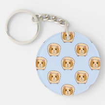 Guinea Pigs on Blue. Round Acrylic Key Chains