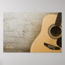 Guitar and Bricks Poster