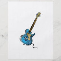 Guitar blue yellow shaded graphic custom flyer