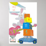 Guitar Bunny Poster