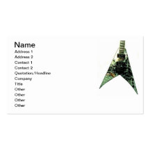 Guitar Business Card, Cracked Mirror Flying V