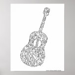 GUITAR by NICHOLAS_COPYRIGHT_MINIFACES Print