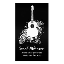 guitar cool black awesome business card
