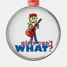 Guitar Girl Christmas Ornament