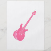 guitar graphic light pink solid flyer design