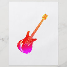 Guitar graphic yel pink red full color flyer