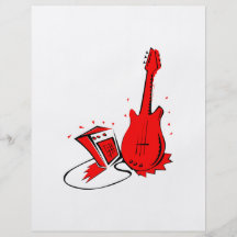 Guitar n amp stylised red flat graphic personalised flyer