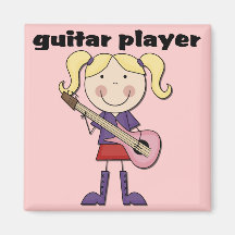 Guitar Player Female Tshirts and Gifts Magnet