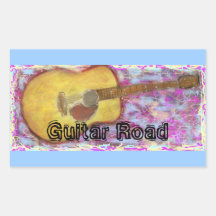 Guitar Road Rectangle Stickers