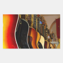 Guitar Shop Rectangular Sticker
