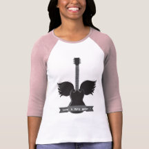 Guitar Wings Ladies Raglan - Customised T-shirts