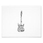 guitar word fill black music image photo print