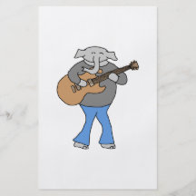 Guitarist. Elephant Playing Electric Guitar. Flyer
