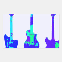 GUITARS GUITARS GUITARS RECTANGLE STICKERS