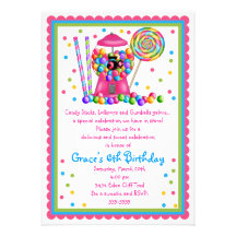 Gumball Machine and Candy Invitation