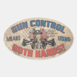 Gun Control Means Both Hands Stickers