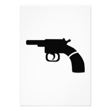Gun revolver custom invitations