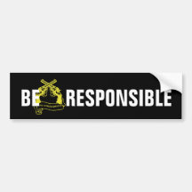 GUN RIGHTS BE RESPONSIBLE BUMPER STICKERS