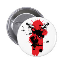 Guns, Blood & Pollution Pinback Buttons