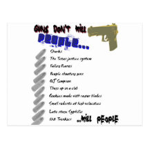 Guns Don't Kill People Post Cards