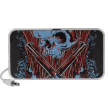 Guns n skull doodle iPod speakers