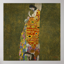 Gustav Klimt Hope 2 Oil, Gold & Platinum on Canvas Posters