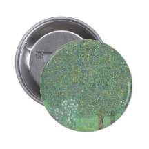 Gustav Klimt - Rosebushes under the Trees Pinback Buttons