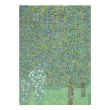 Gustav Klimt - Rosebushes under the Trees Personalized Invitations