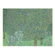 Gustav Klimt - Rosebushes under the Trees Post Cards