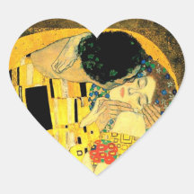 Gustav Klimt -The Kiss Heart  Stiker Stickers