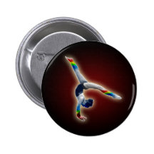 Gymnast on a Rainbow Beam Button