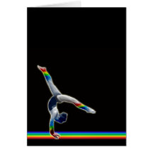 Gymnast on a Rainbow Beam Card