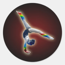 Gymnast on a Rainbow Beam Sticker