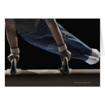 Gymnast swinging on pommel horse card