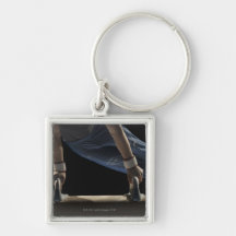 Gymnast swinging on pommel horse keychains