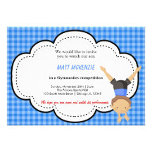 Gymnastic Boy Competition (Blue) Invitations