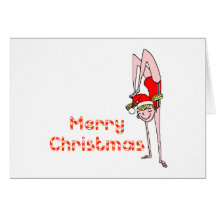 Gymnastic Merry Christmas Greeting Cards