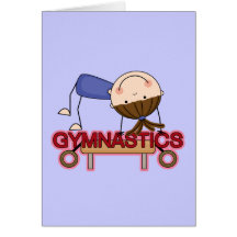 GYMNASTICS - Brunette Girl Balance Beam t-shirts Greeting Cards