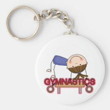 GYMNASTICS - Brunette Girl Balance Beam t-shirts Key Chain