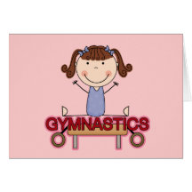 GYMNASTICS - Brunette Girl Splits Tshirts and Gift Greeting Card