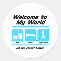 Gymnastics My World Round Sticker