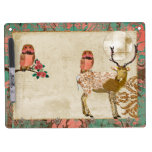 Gypsy Golden Pink Owls & Ornate Buck  Full Moon Dr Dry-Erase Whiteboard