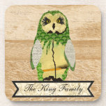 Gypsy Jade Owl Personalized  Coaster