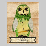 Gypsy Jade Owl Personalized Postcard postcards