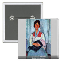 Gypsy Woman With Child By Modigliani Amedeo Pinback Buttons